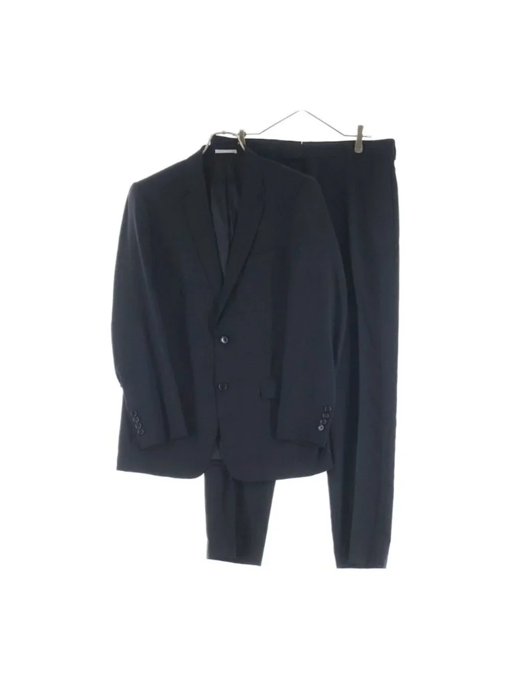 Dior Cashmere Tailored Jacket Trousers Pants Set Suit Black
